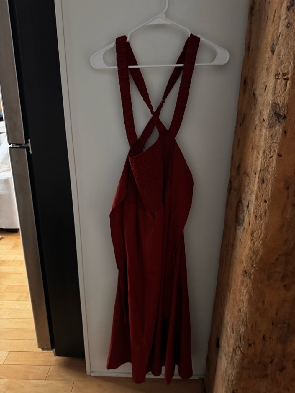 Smocked Square-Neck Maxi Dress in Chocolate Brown - Picture 2 of 2